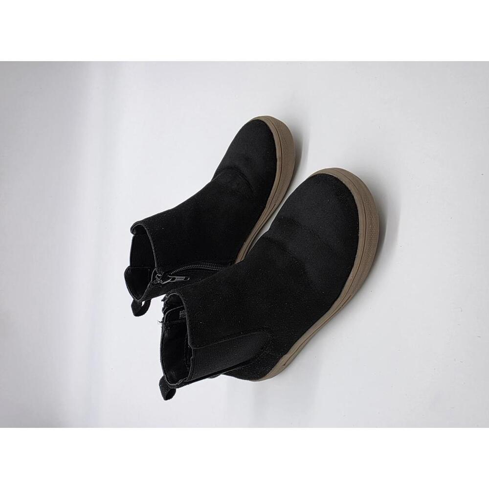 Gap - GUC - Girls Size 10T - Black Suede Women's Ankle Boots With Brown Sole